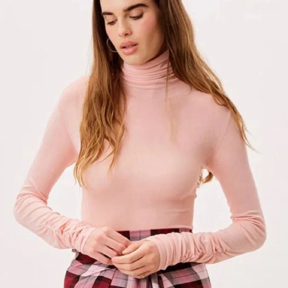 Revolve For Love And Lemons Pink Sadie Turtleneck Top Size XXS - Picture 1 of 7